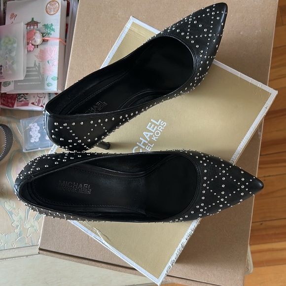 Michael Kors Claire Black Studded Stiletto Heels - Picture 5 of 10